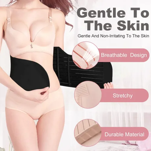 Vista 3 de 3 In 1 Postpartum Belly Band Wrap - Abdominal Binder Post Surgery C Section Compression Girdle Belt