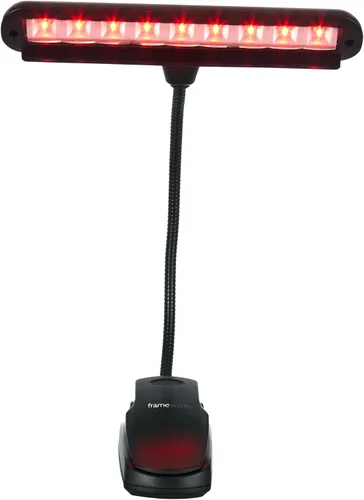 Vista 3 de Gator Frameworks Lámpara de soporte de música con cuello de ganso ajustable, LED rojo (GFWMUSLEDR)