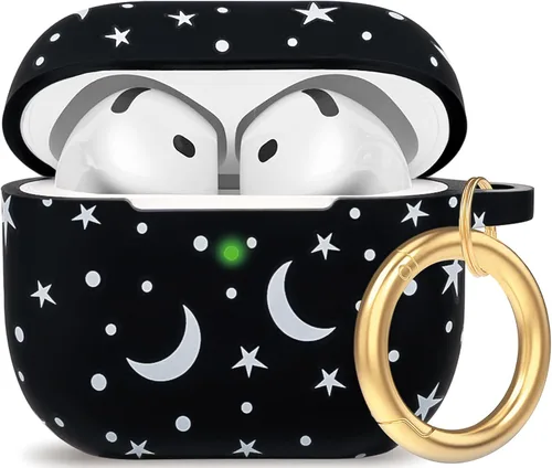 Vista 30 de Compatible con funda AirPods Pro 2019, Gawnock Funda de silicona suave y flexible para funda AirPods Pro para mujeres y niñas con llavero (Caqui)