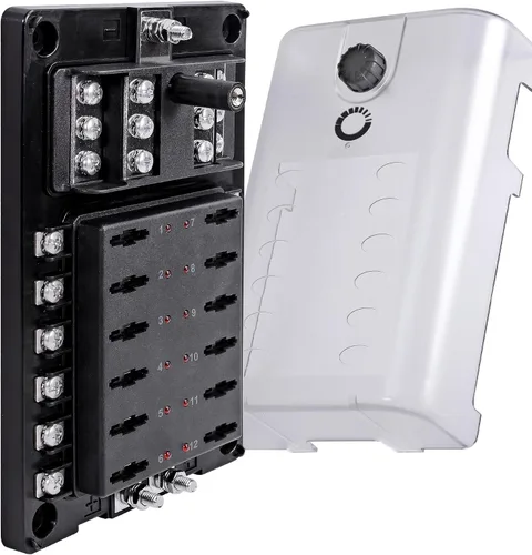 Vista 9 de True Mods Caja de fusibles de 6 vías con bus negativo de tierra para automoción [entradas positivas duales] [12V - 32V CC] [180 amperios]