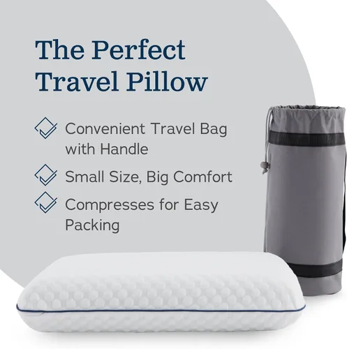 Vista 15 de WEEKENDER Almohada de espuma viscoelástica de gel, tamaño estándar, sensación firme media, soporte para cuello y hombros, para dormir de lado