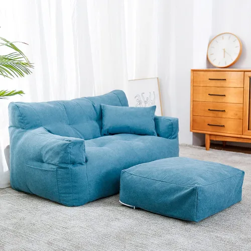 Vista 13 de Sofa Lazy Sack - Funda para puf con funda para reposapiés y funda de almohada cómoda (no contiene relleno), sofá gigante para dos personas