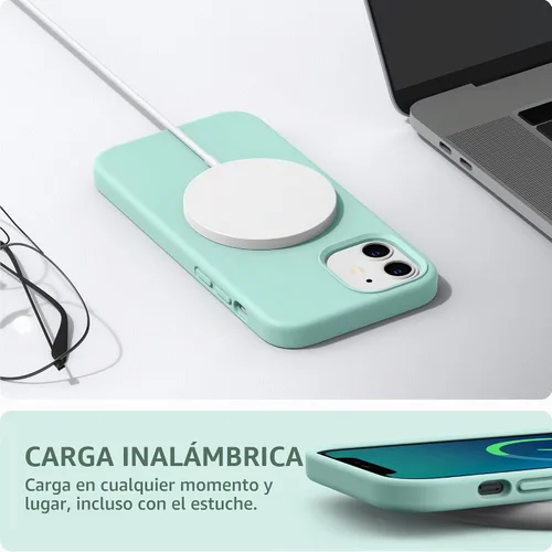 Vista 5 de SURPHY Diseñada para iPhone 12 y iPhone 12 Pro de 6.1 pulgadas, funda gruesa de silicona líquida (con forro de microfibra) para iPhone 12 y 12 Pro