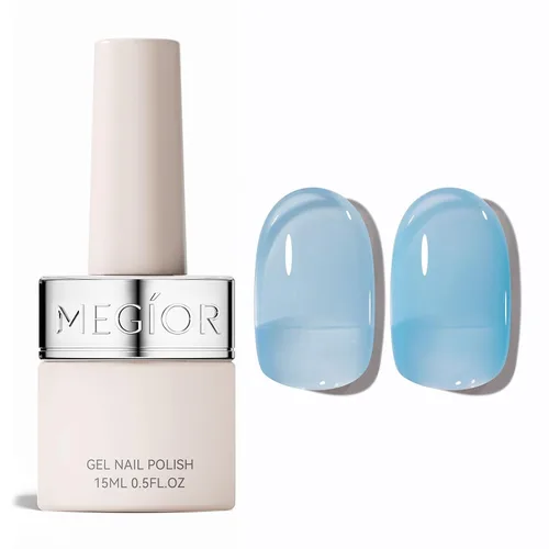 Vista 17 de MEGIOR Esmalte de uñas de gel libre de TPO, 0.5 onzas líquidas, base de gel transparente para remojar la lámpara de uñas LED, capa base de larga