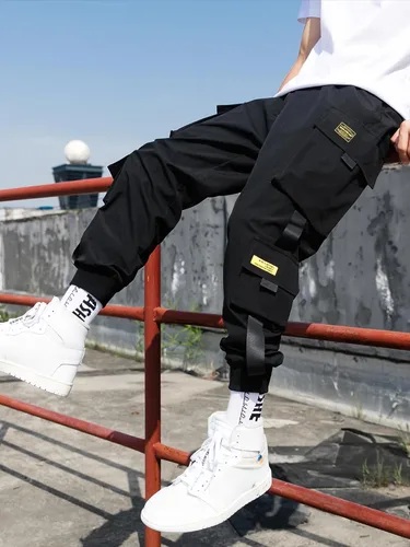 Vista 8 de Streetwear - Pantalones de hip hop, pantalones cargo deportivos, casuales, deportivos, para hombres, parejas, mujeres, unisex