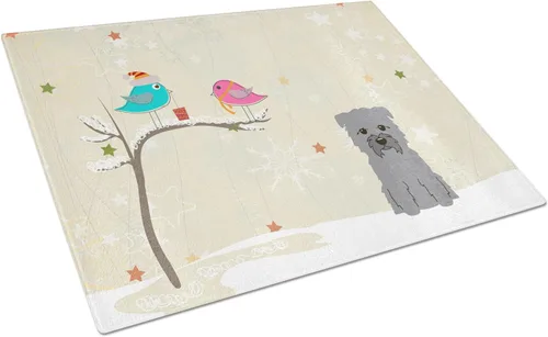 Vista 62 de Caroline's Treasures BB2513LCB - Tabla de cortar de vidrio con texto en inglés "Christmas Presents between Friends" Airedale Terrier - Tabla