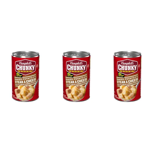 Vista 11 de Campbell's Chunky Sopa de papa al horno con bistec y queso, lata de 18.8 onzas