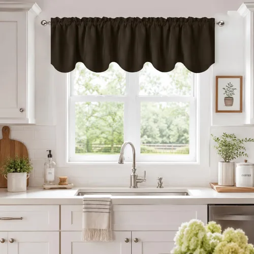 Vista 54 de Aquazolax Half Window Curtains 24 Inch Length, 28" Wide Rod Pocket Small Window Treatment for Kitchen, Bathroom, Camper, Beige, 2 Panels Set