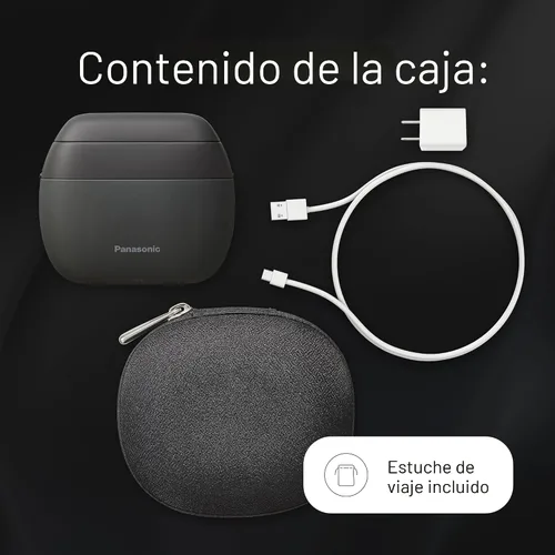 Vista 9 de Afeitadora eléctrica Panasonic ARC5 de tamaño palma, afeitadora de viaje compacta de lujo manual con sistema de corte de 5 cuchillas y carga USB-C