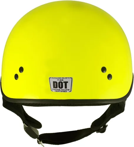 Vista 2 de Milwaukee Helmets T68 'The O.G.' Hi-Vis - Casco para motocicleta, color amarillo neón, aprobado por DOT, para hombres y mujeres
