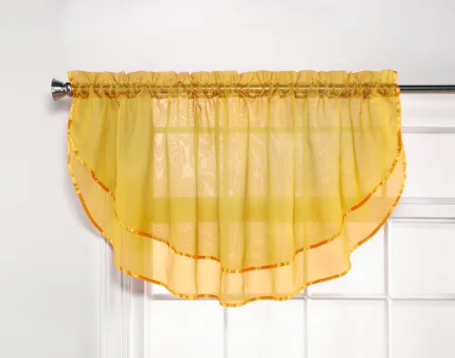 Vista 44 de Stylemaster Elegance Cenefa recta de gasa transparente, 60 x 14 pulgadas, color dorado