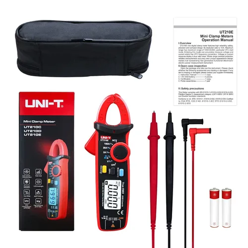 Vista 6 de UNI-T UT210e Medidor de Pinza Digital AC DC Amperímetro Multímetro de Pinza True RMS 2000 Cuentas Voltímetro Probador de Continuidad Capacitor