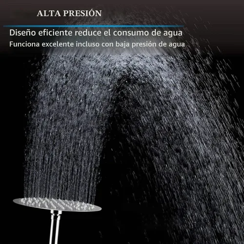 Vista 3 de Voolan Cabezal de ducha de lluvia de alta presión, cabezal de ducha de lluvia hecho de acero inoxidable 304, experiencia de ducha cómoda incluso