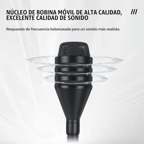 Vista 3 de D2 Flexible Profesional Dinámico Bob Barker Micrófono con conmutación para videoconferencia, canto, karaoke DJ mezclador de disco dedicado KTV Bar