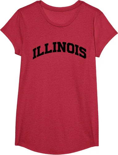 Vista 72 de Illinois Gift - Camiseta de diseño deportivo con texto universitario, gris, S