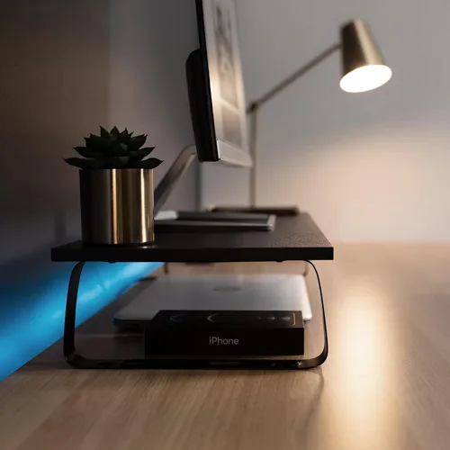 Vista 5 de VIVO Soporte para monitor y portátil, elevador de escritorio de 24 pulgadas, negro, STAND-V000D