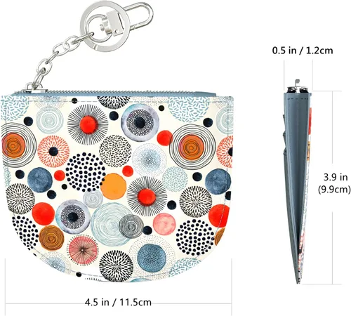 Vista 6 de Rose Lake Monedero pequeño para mujer, cartera con tarjetero para damas y niñas, bonita bolsa de cuero con cremallera con llavero y cierre de metal