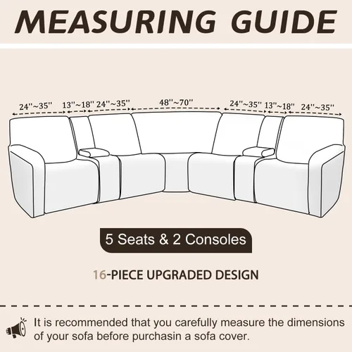 Vista 589 de Arfntevss Fundas de sofá seccional reclinable de terciopelo, Funda de sofá seccional de esquina para sofá reclinable, Funda elástica suave