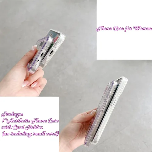 Vista 2 de RICHTRUE Funda estética para teléfono con tarjetero para mujer, compatible con iPhone 16 Kpop Photocard (5, iPhone 14Pro Max)