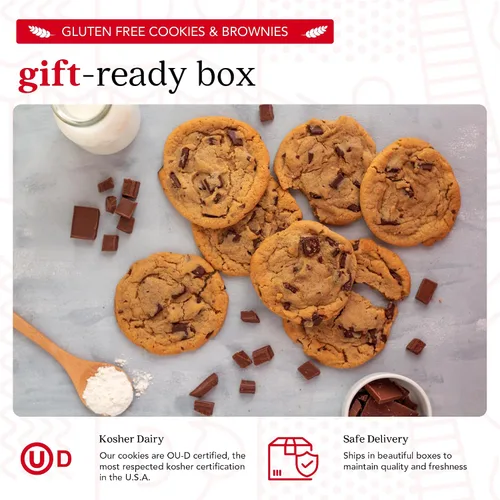 Vista 4 de Galletas de chocolate con chispas sin gluten y brownies de DAVID'S COOKIES - Postres de panadería gourmet ideales para un delicioso regalo de comida