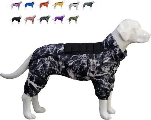 Vista 19 de Suéter para Perro ArmyGreen, Resistente al Viento, Reflectante - Chaqueta de Invierno Dirigible para S, M, L - Cremallera, Tallas Ajustables