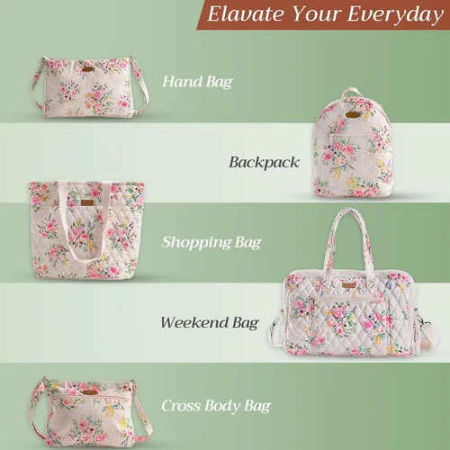 Vista 6 de Maison d' Hermine - Bolsa de lona de algodón reutilizable para mujeres, con asa para el hombro, bolsas a granel para compras y viajes
