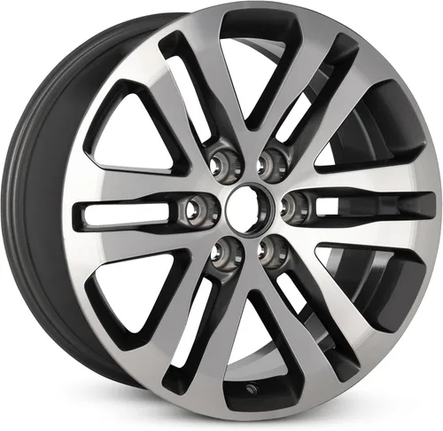 Vista 2 de Para GMC Canyon 2020 de aleación gris mecanizada de 18 pulgadas, llanta original OEM, rueda de camión lista para carretera