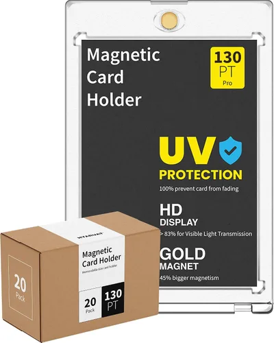 Vista 13 de Portatarjetas magnéticos de 35 puntos para tarjetas intercambiables, paquete de 5 fundas duras blancas transparentes de un solo toque con imán más