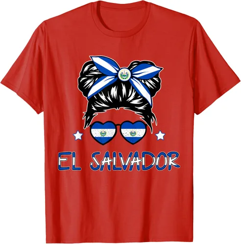 Vista 61 de Camiseta de El Salvador para Niñas Bandera Patrimonio Hispano Salvadoreño