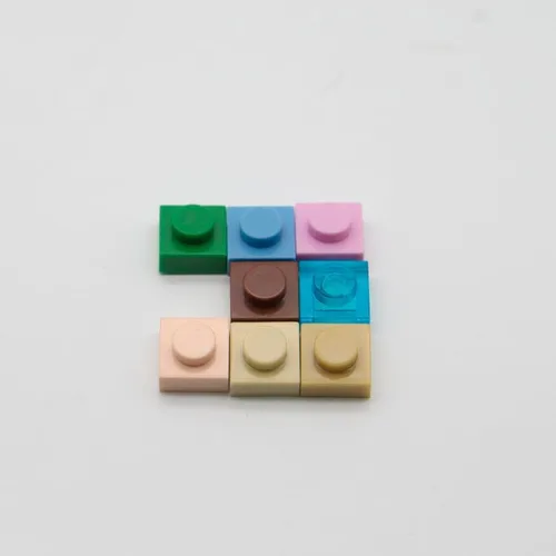 Vista 2 de Platos grises clásicos a granel, placa gris oscuro 1x1, placas de construcción planas 200 piezas, compatibles con piezas y piezas de Lego: 1x1