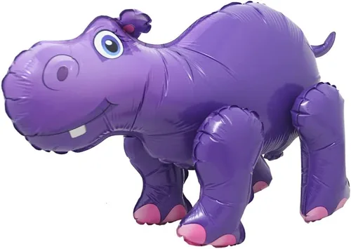 Vista 16 de Globos 4D para caminar con temática de animales de aluminio, león, panda, alpaca, ballon, selva, bosque, zoológico, suministros para fiesta
