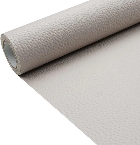 Vista 11 de Tela de cuero de imitación de textura litchi azul bebé PU 11.8x53.14 pulgadas (30x135 cm) de 1.13 mm de espesor para tapicería, manualidades
