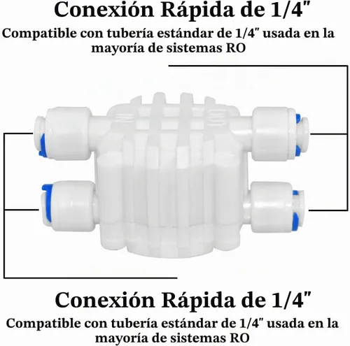 Vista 3 de Válvula de cierre automático de tubo de 1/4 de pulgada, con accesorios de conexión rápida, para sistema de filtro de agua de ósmosis inversa RO