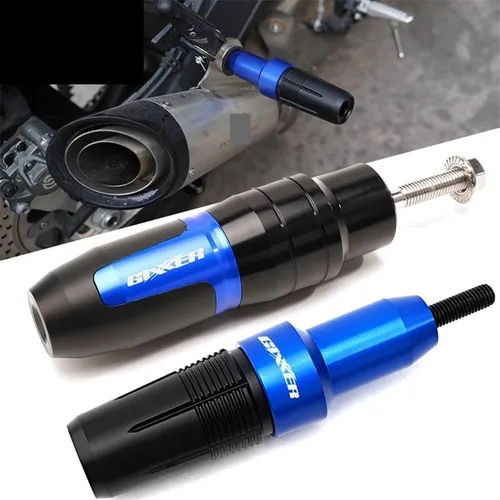 Vista 2 de TEMKIN W para Suzuki Gixxer SF250 Sf 250 SF250 150 125 SF motocicleta CNC Accesorios protección contra caídas Deslizador de escape deslizante B Negro