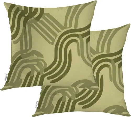 Vista 12 de Abstract Geometric Forms Throw Pillow Covers, Aesthetic Modern Art Cushion Cases Digital Blended Hidden Zipperl Decorative Pillow Covers Square