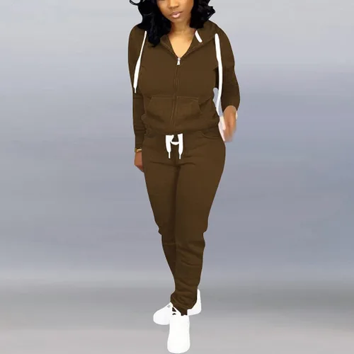 Vista 3 de Mrskoala Conjunto de dos piezas para mujer, conjunto de chándal para entrenamiento, correr, ropa de descanso con bolsillo