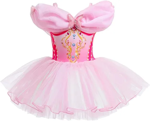 Vista 42 de Leotardos de princesa para niñas con falda de ballet y tutú para Halloween, Navidad, fiesta de cumpleaños, vestido elegante