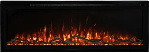 Vista 4 de Modern Flames Serie Spectrum Slimline Montaje en pared/Chimenea eléctrica integrada (SPS-50B), 50 pulgadas