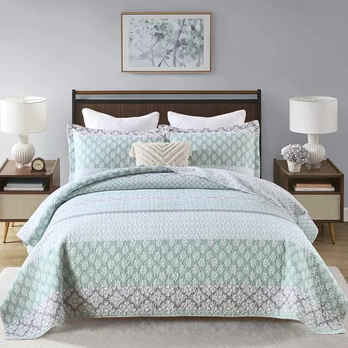 Vista 12 de PERHOM Juego de ropa de cama de 100 % algodón bohemio con 2 fundas