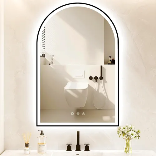 Vista 18 de Espejo de baño con iluminación LED arqueada de 24 x 30 pulgadas con luces