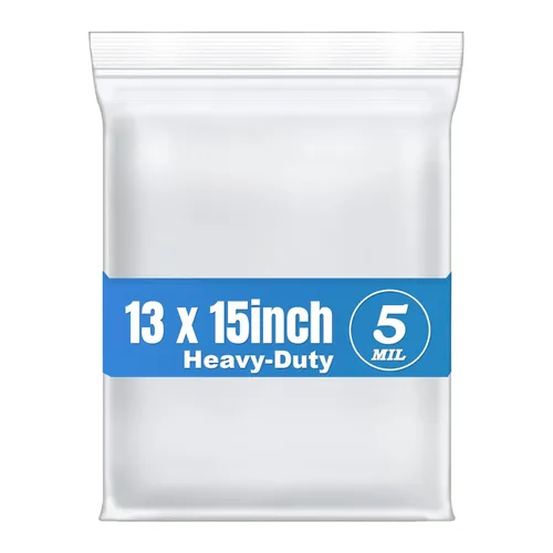 Vista 13 de 20 piezas de bolsas de almacenamiento con cierre hermético transparente de 10"x13", de 2 galones, bolsas de polietileno con cierre de 4 mil
