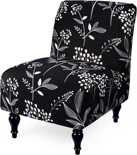 Vista 38 de Iauddy Funda para Silla de Acento Slipper sin Brazos Slipcover, Elástica de Spandex Extraíble Tela Jacquard Funda Antideslizante para Silla de Beige