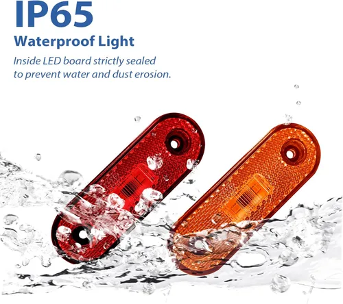 Vista 5 de Dream lighting Luces LED de marcador de remolque con reflector para vehículo automotriz, luz de separación superior de 4 pulgadas, luz de marcador 2
