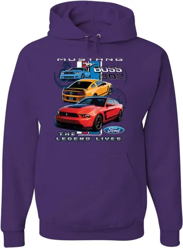 Vista 10 de Ford Mustang The Legend Lives Sudadera con capucha Muscle Performance Negro