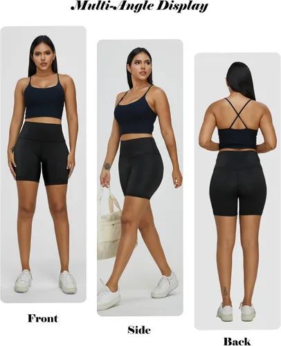 Vista 5 de 6 Pack 4+6+8 Spandex Biker Shorts for Women, Compression Volleyball Shorts for Workout High Waisted
