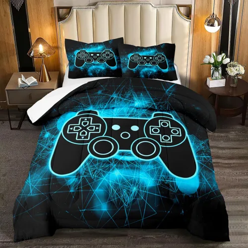Vista 3 de Ropa de cama gamer, juegos de ropa de cama gaming para niños, juegos de ropa de cama tamaño twin para niños, juegos de ropa de cama para niños Gm229