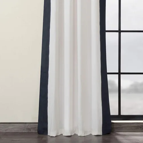 Vista 3 de HPD Half Price Drapes PRCT-VC1713-84-GR - Cortinas de algodón con ojales estampadas para sala de estar y dormitorio (1 panel), 50 x 84 pulgadas