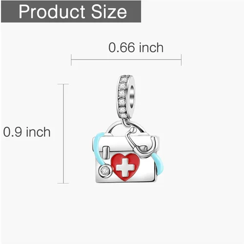 Vista 6 de Dije colgante de plata de ley 925 para pulsera y collar para el día de la madre, Plata esterlina