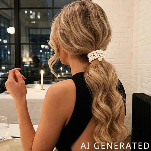 Vista 3 de Fashey Coleteros de perlas para el cabello, accesorios para el cabello para mujer
