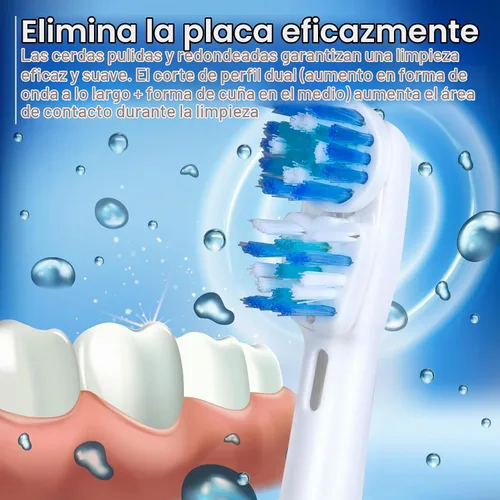 Vista 7 de Cabezales de cepillo de repuesto compatibles con Oral B, diseño de doble limpieza, cabezales de cepillo de doble limpieza, compatibles con cepillo